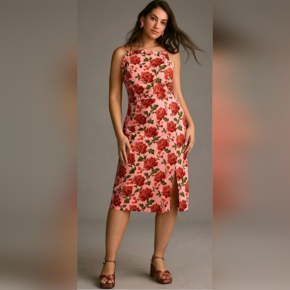 Anthropologie Dresses & Skirts - Anthropologie Floral Print Strappy Ruffled Peplum Halter Dress 2X NWT